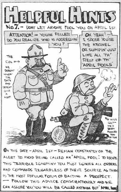 A cartoon by Abian "Wally" Wallgren's cartoons from "Stars & Stripes" during WW1.