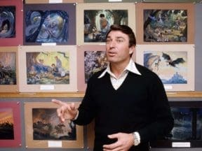 Ron Miller during the production of "The Black Cauldron" (1985).