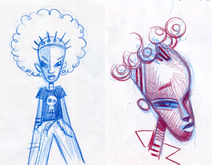 Wendell & Wild Kat Sketches
