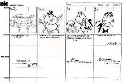 Beany and Cecil storyboard