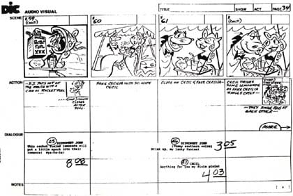 Beany and Cecil storyboard