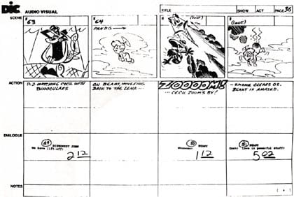Beany and Cecil storyboard